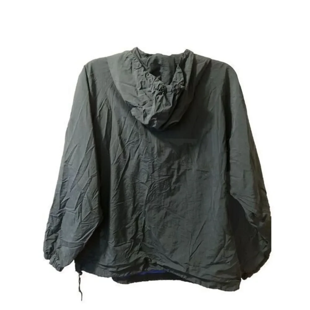 Vintage J Crew Sport Anorak Windbreaker‎ Green Jacket Men's XL Hood Gorpcore